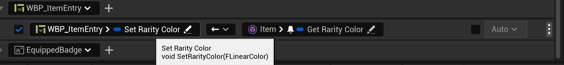 Set Rarity binding in the view binding window